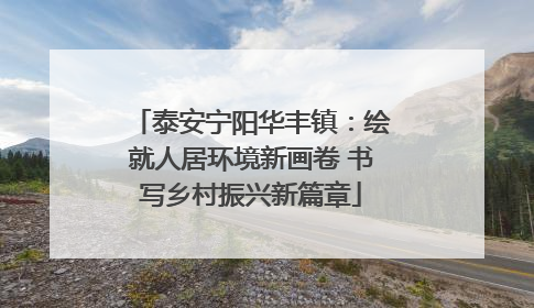 泰安宁阳华丰镇：绘就人居环境新画卷 书写乡村振兴新篇章