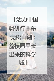 活力中国调研行丨东莞松山湖：荔枝园里长出来的科学城