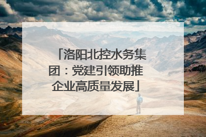 洛阳北控水务集团：党建引领助推企业高质量发展