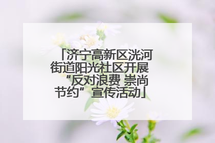 济宁高新区洸河街道阳光社区开展“反对浪费 崇尚节约”宣传活动