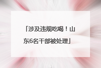 涉及违规吃喝！山东6名干部被处理