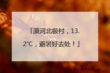漠河北极村，13.2℃，避暑好去处！
