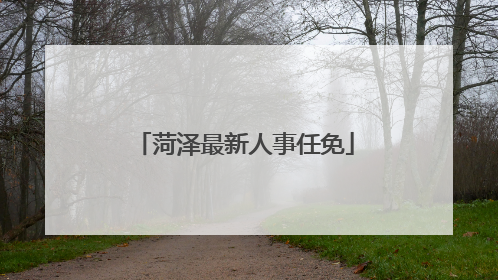 菏泽最新人事任免
