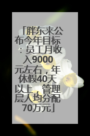 胖东来公布今年目标：员工月收入9000元左右，年休假40天以上，管理层人均分配70万元