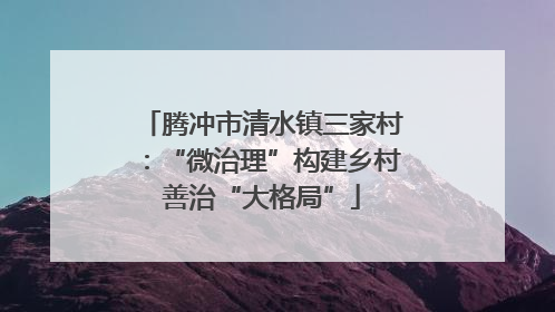 腾冲市清水镇三家村：“微治理”构建乡村善治“大格局”