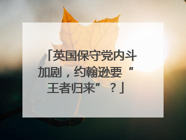 英国保守党内斗加剧，约翰逊要“王者归来”？
