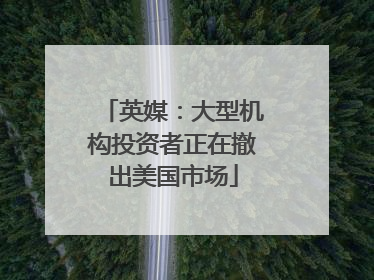 英媒：大型机构投资者正在撤出美国市场