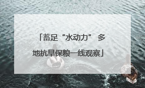蓄足“水动力” 多地抗旱保粮一线观察