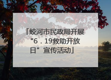 蛟河市民政局开展“6．19救助开放日”宣传活动