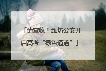 请查收！潍坊公安开启高考“绿色通道”