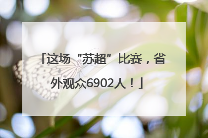 这场“苏超”比赛，省外观众6902人！