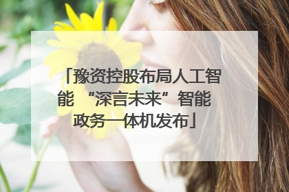 豫资控股布局人工智能 “深言未来”智能政务一体机发布