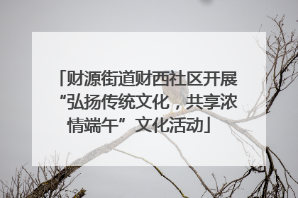 财源街道财西社区开展“弘扬传统文化，共享浓情端午”文化活动