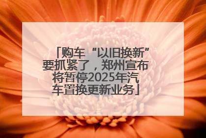 购车“以旧换新”要抓紧了，郑州宣布将暂停2025年汽车置换更新业务