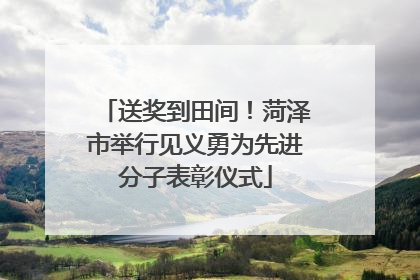 送奖到田间！菏泽市举行见义勇为先进分子表彰仪式