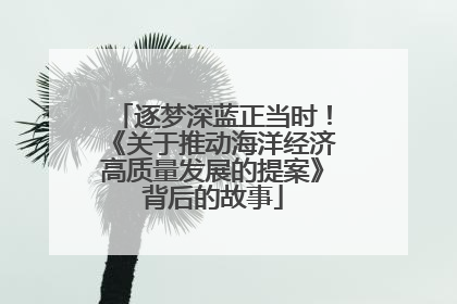 逐梦深蓝正当时！《关于推动海洋经济高质量发展的提案》背后的故事
