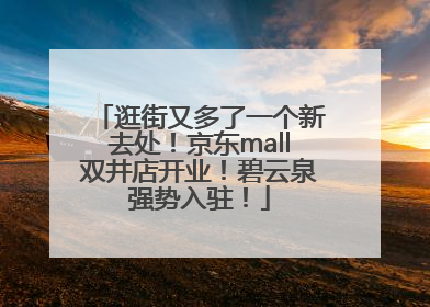 逛街又多了一个新去处！京东mall双井店开业！碧云泉强势入驻！