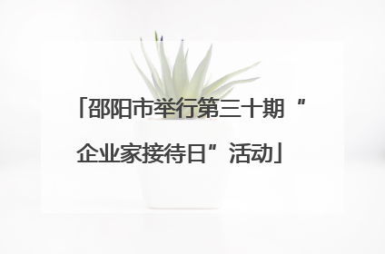 邵阳市举行第三十期“企业家接待日”活动