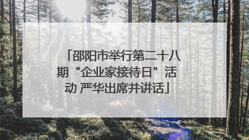 邵阳市举行第二十八期“企业家接待日”活动 严华出席并讲话