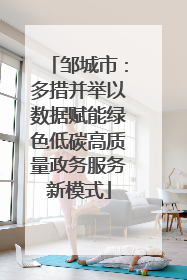 邹城市：多措并举以数据赋能绿色低碳高质量政务服务新模式