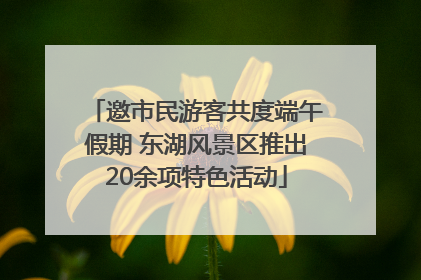 邀市民游客共度端午假期 东湖风景区推出20余项特色活动