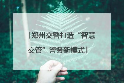 郑州交警打造“智慧交管”警务新模式