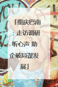 重庆巴南：走访调研听心声 助企破局谋发展
