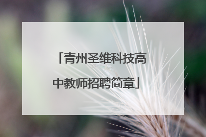 青州圣维科技高中教师招聘简章