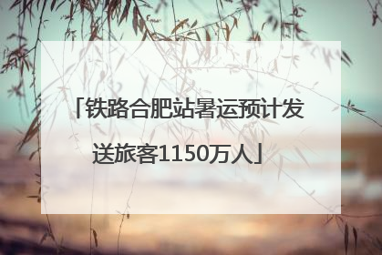 铁路合肥站暑运预计发送旅客1150万人