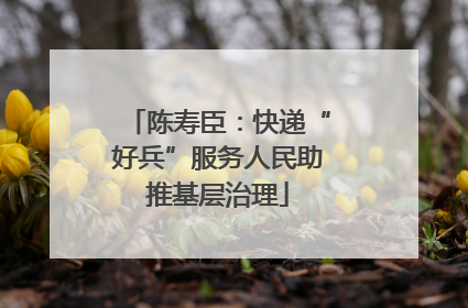 陈寿臣：快递“好兵”服务人民助推基层治理