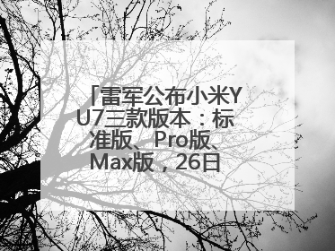 雷军公布小米YU7三款版本：标准版、Pro版、Max版，26日19时正式发布