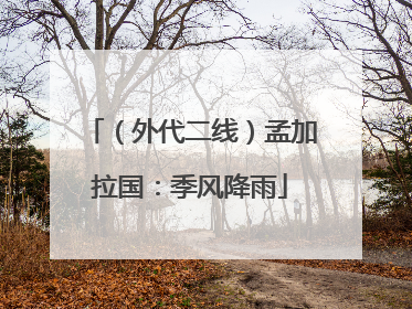 （外代二线）孟加拉国：季风降雨