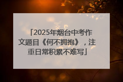 2025年烟台中考作文题目《何不拥抱》，注重日常积累不难写