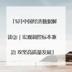 5月中国经济数据解读②｜宏观调控标本兼治 攻坚高质量发展