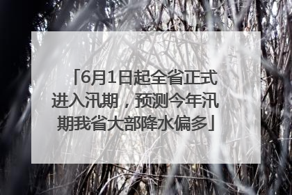 6月1日起全省正式进入汛期，预测今年汛期我省大部降水偏多