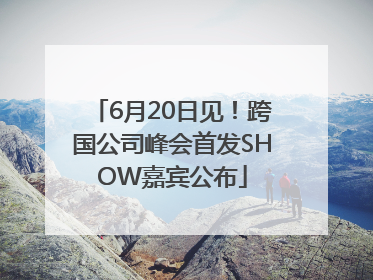6月20日见！跨国公司峰会首发SHOW嘉宾公布